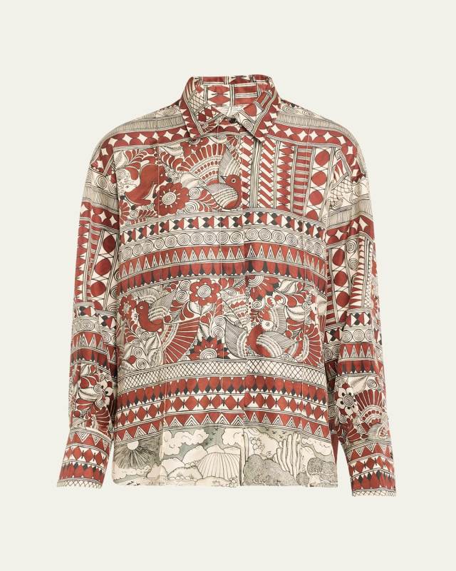 Rodrigo De La Cruz Silk Button-Down Shirt